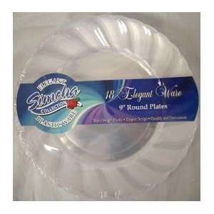   CLEAR ROUND PLATES HEAVY WEIGHT PLASTIC 18 PER PACK