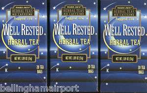 Trader Joes Well Rested Herbal Tea Bagged No Caffeine!  