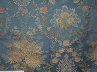 Duralee, Enchanted Floral Brocade, Color Blue, Fabric Remnant  