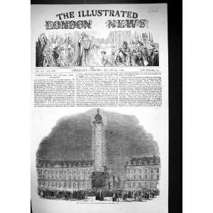  1852 Column Place Vendome Illuminated Architecture France 