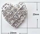   Rhinestone Crystal Heart Buttons Sewing Craft High Quality 23mm