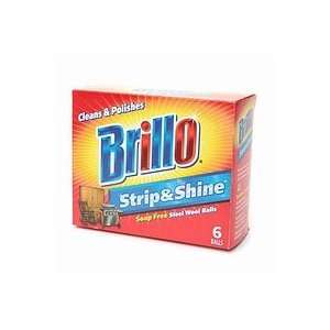  Brillo Strip & Shine Soap Free Steel Wool Balls, 6 ea 