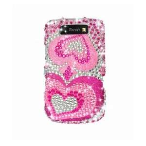  Blackberry 9800/9810 Torch Full Diamond Case Pink Heart 