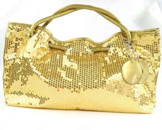 KOREAN Style Hobo PU Leather PARTY Sequin Spangle Decorative Tote 