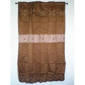 Bamboo nod and sheer embrodiery window curtain / panel / drape with 