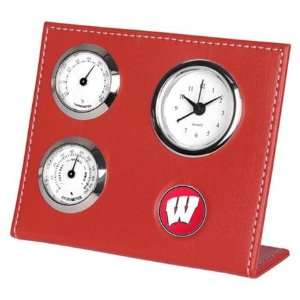 Wisconsin Badgers NCAA Weather Station Desk Clock
