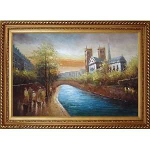  Walking Along the Riverside Oil Painting, with Exquisite 