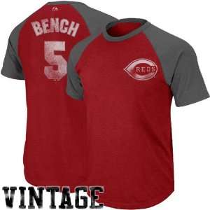 Majestic Johnny Bench Cincinnati Reds #5 Cooperstown Collection Legacy 