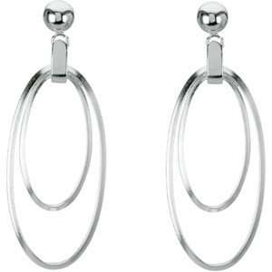 84458 .925 Sterling Silver Pair 41.25X15.50Mm Dangle New Nwt Polished 