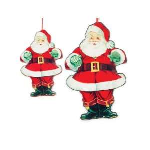   Santa Claus Vintage Style Cutout Christmas Ornaments: Home & Kitchen