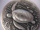   LONGINES STERLING SILVER RARE GREEN TURTLE COIN 3D HIGH RELIEF + GOLD