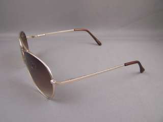 Gold amber ombre metal frame wire sunglasses aviator  