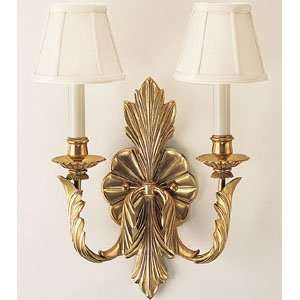  Solid Brass Wall Sconce With Foliate Design