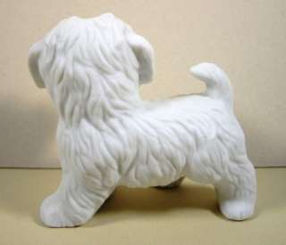 Homco White Dog Puppy Porcelain Figurine CUTE #1411  