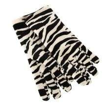 Cejon Womens Zebra Print Velvet Gloves  