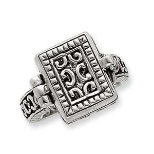  Sterling Silver Antique Locket Ring: Jewelry