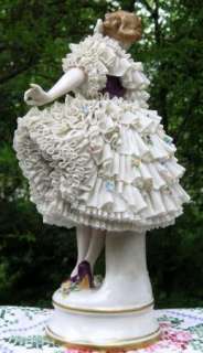   Sitzendorf Dresden porcelain Lace Ballerina figurine 13 Tall  