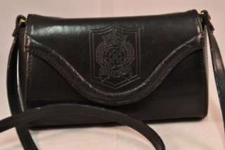 BELLE ROSE Black Leather Shoulder, Crossbody or Clutch  