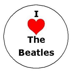 I Love THE BEATLES Pinback Button Heart Pin 1.25 
