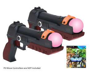 The Shoot + 2x Shooter Gun PS PS3 Move 711719822226  