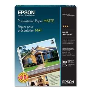 Epson Presentation Paper   Letter   8.5 x 11   27lb   Matte   100 x 