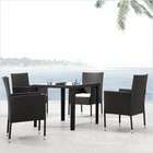   Outdoor Dining Table Set with Catalan Chair in Dark Brown (5 Pieces