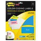   New Removable Color Coding Labels, 2 X 4, Assorted Neon, 150/Pack