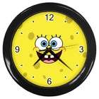 Carsons Collectibles Black Wall Clock of Spongebob Squarepants Face 