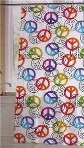 NEW PEACE SIGN SHOWER CURTAIN Vinyl Out Retro Symbol  