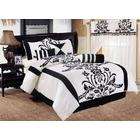   Floral Flocking Comforter (86x88 in Inch) Set Bed in a bag for Full
