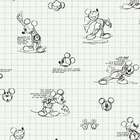 Room Mates Mickey Mouse Sketches Wallpaper in White