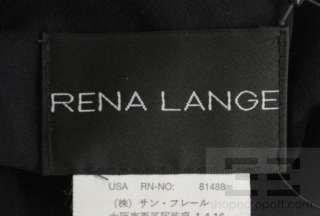 Rena Lange Black Lace Ruffle Trim Button Up Blouse, Size US 14  