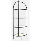 Grace 18 Curved Wrought Iron Corner Bakers Rack   Metal Finish 