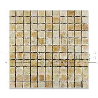   honey giallo crystal onyx polished mosaic tile on mesh dimensions per