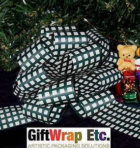   IVORY GINGHAM PULL BOWS CHRISTMAS GIFT BASKET PARTY DECORATIONS  