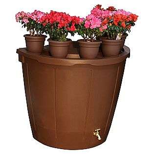 50 Gallon Decorative Rain Barrel with 5 planter pots  Koolscapes Lawn 