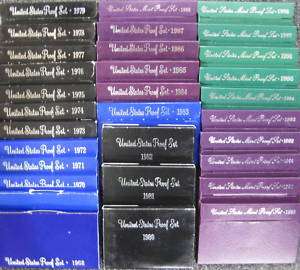 1968   1998 Complete Run of 32 Goverment Sealed Proof Sets for All 31 