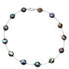 Jewelrydays Freshwater Cultured Black Coin Pearl Necklace