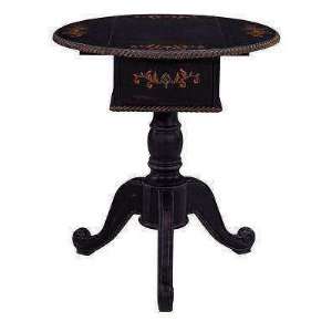   Black Drop Leaf Pedestal Table by Stein World 65331: Home & Kitchen