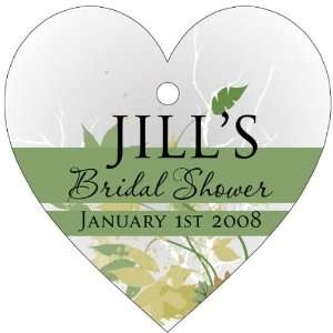 Wedding Favors Green Falling Leaves Design Heart Shaped Personalized 