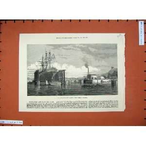  1872 Hydraulic Lift Graving Dock Bombay Harbour Ships 