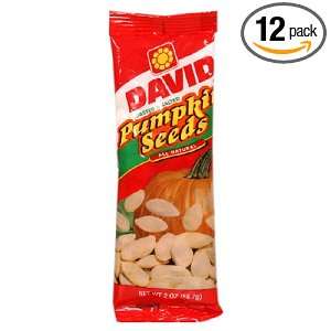 David Seeds Original Pumpkin Seeds, 2.25 Ounce Packages (Pack of 12 