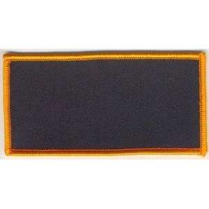  Blank Patch 4x2 Black Background Orange Border Embroidered 