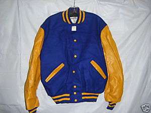 222 DeLong Varsity Jacket sz 44, L, Royal Blue Gold  