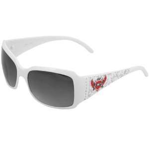 NCAA Georgia Bulldogs Ladies White Rhinestone Wings Sunglasses  