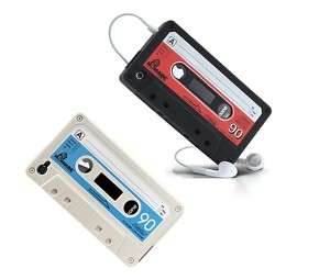 Black+White Cassette Tape Silicone Case for iphone 4 4G  