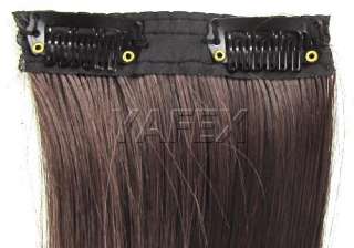 Cheap~New Fashion Popular Straight Clip On In Hair Extensions 60CM IN 