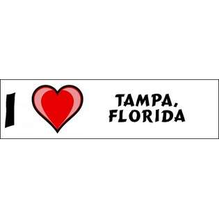 SHOPZEUS I Love Tampa, Florida Bumper Sticker (3x12) 