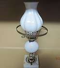 milk glass hobnob lamp w marble base 