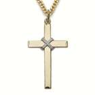  over Sterling Silver Cross Necklace Rope Centered Design Mens Cross